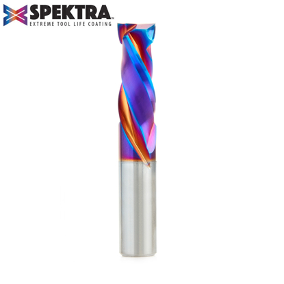 Picture of 46354-K CNC Solid Carbide Spektra™ Extreme Tool Life Coated Mortise Compression Spiral 1/2 Dia x 1-1/4 Inch x 1/2 Shank